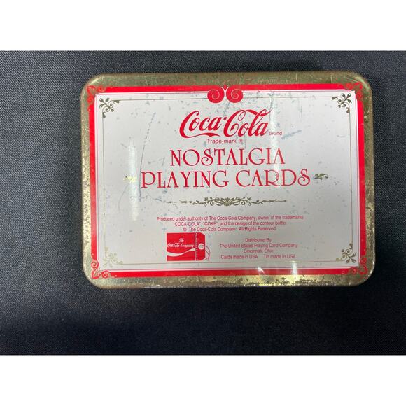 Vintage Coca Cola Santa Tin Coasters and Playing Cards in a Tin Box - Picture 6 of 7